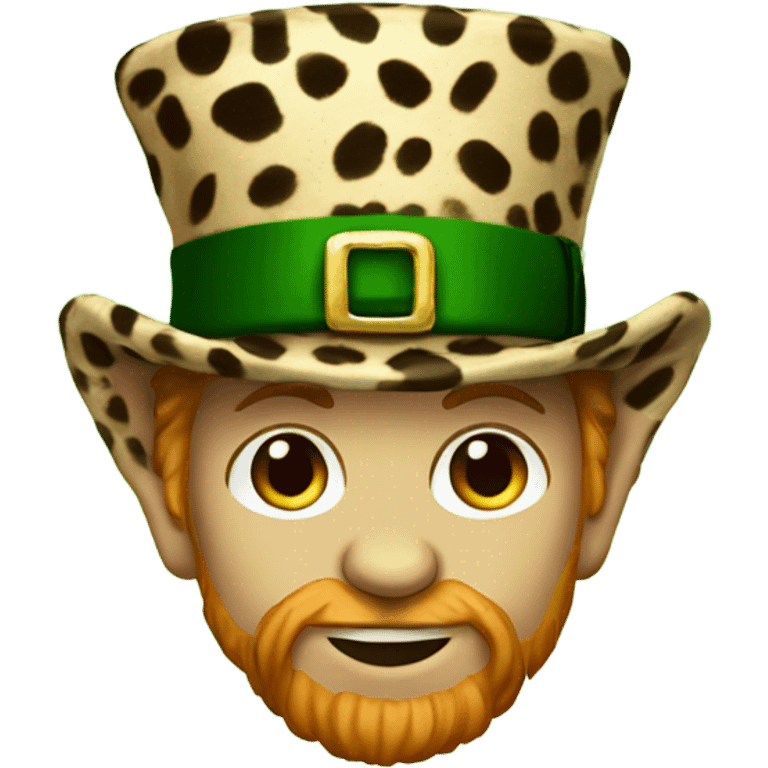 Leprechaun with a cheetah print hat emoji