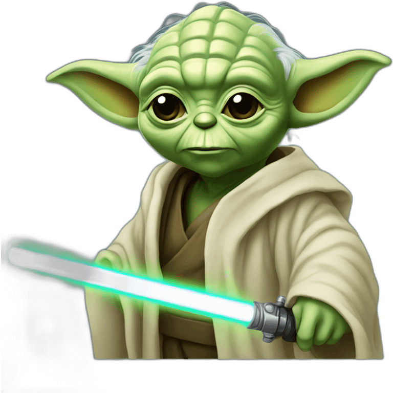 yoda with lightsaber emoji