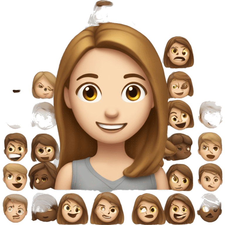 white girl with brown hair having fun but overwhelmed by lots of kids emoji