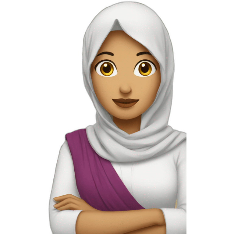 Arab woman holding 🇵🇸 emoji