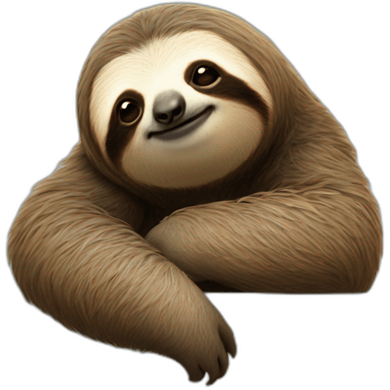 sloth makes a kissing face emoji