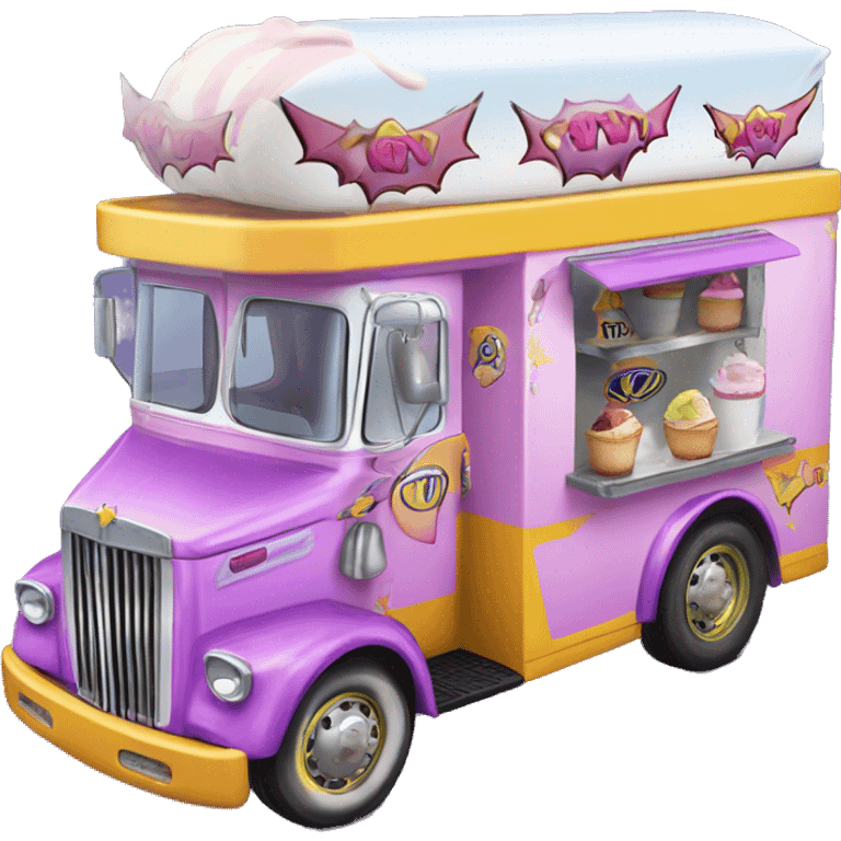 Batgirl’s fastest hot rod tri-axle ice cream truck  emoji