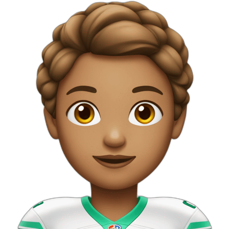 Fille à la peau pâle et au cheveux bruns clair qui joue au football emoji