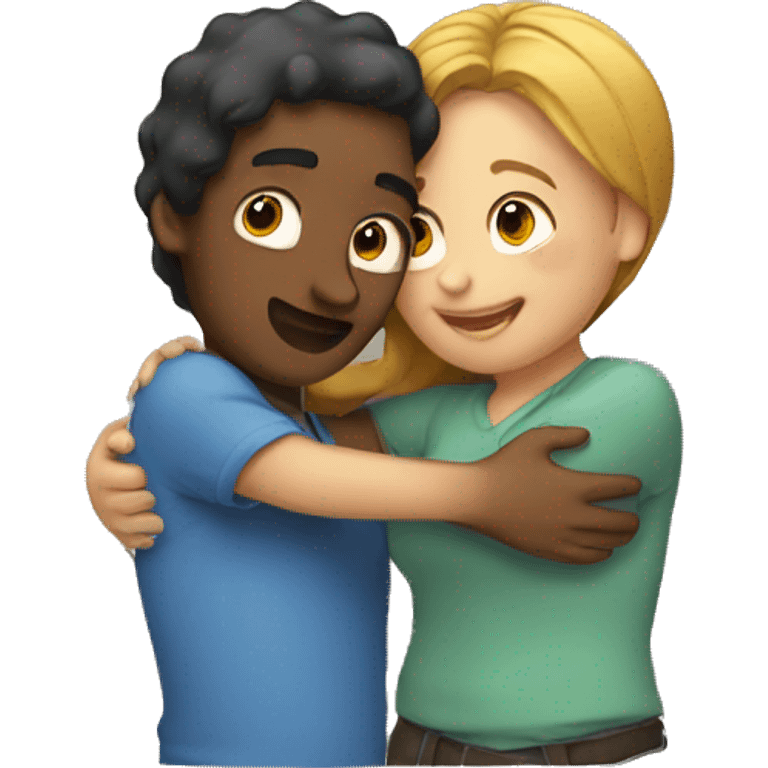 Man and women hugging emoji