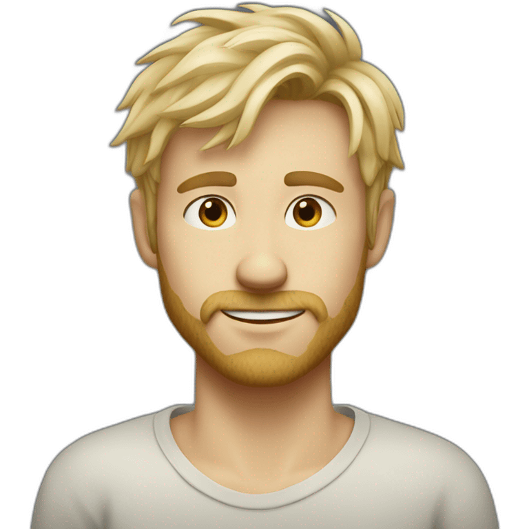 scandinavian guy, scruffy, short blond hair, slim emoji