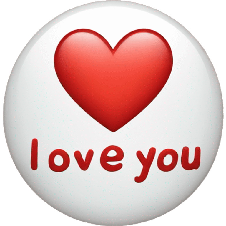 Red heart that reads I love you emoji