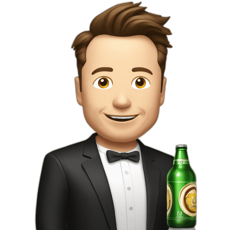 Elon musk drunk beer emoji