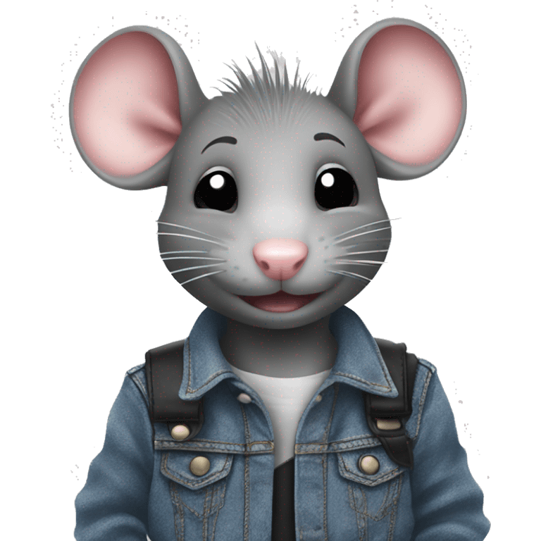 kawaii punk rat with jeans emoji