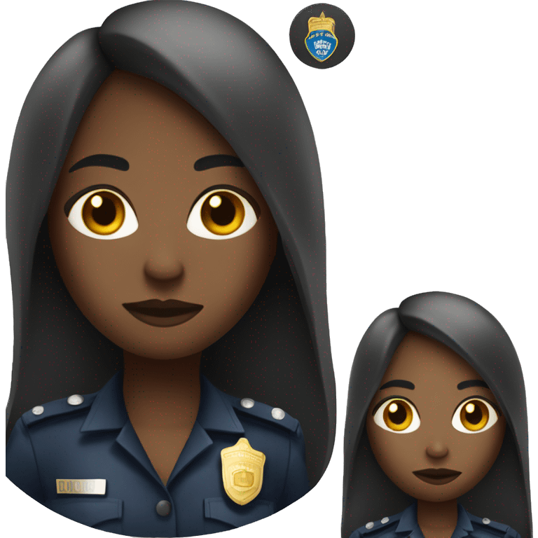 darkskin female police officer with long straight hair emoji