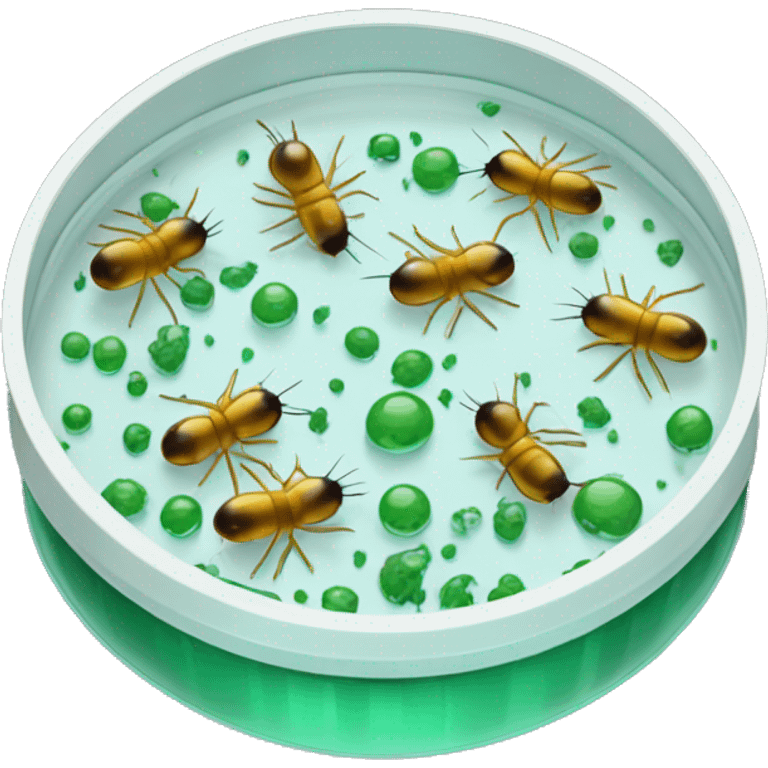 A petri dish with a swarming colony emoji