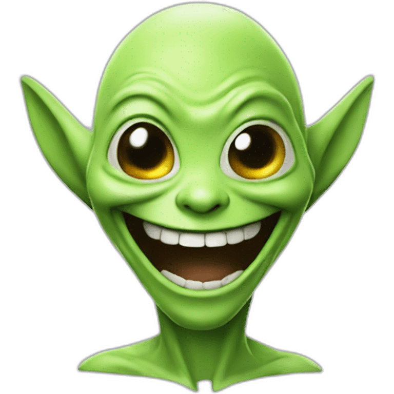 A laughing alien emoji