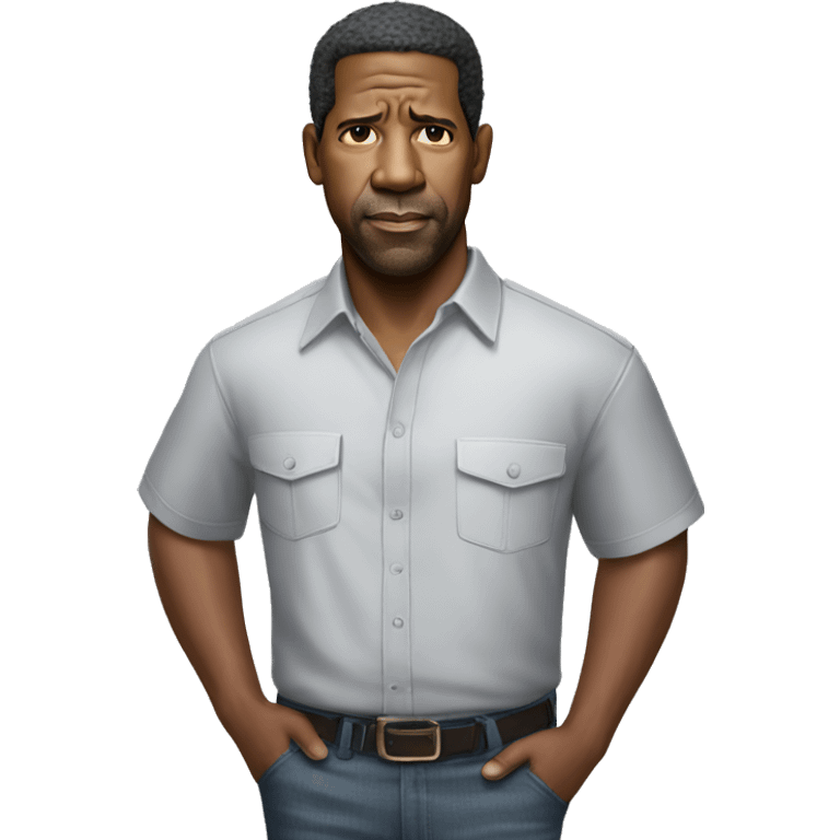 hyper realistic denzel washington wearing shirt emoji