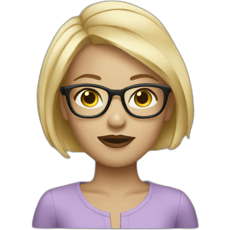 blonde designer with glasses and short blonde hair emoji