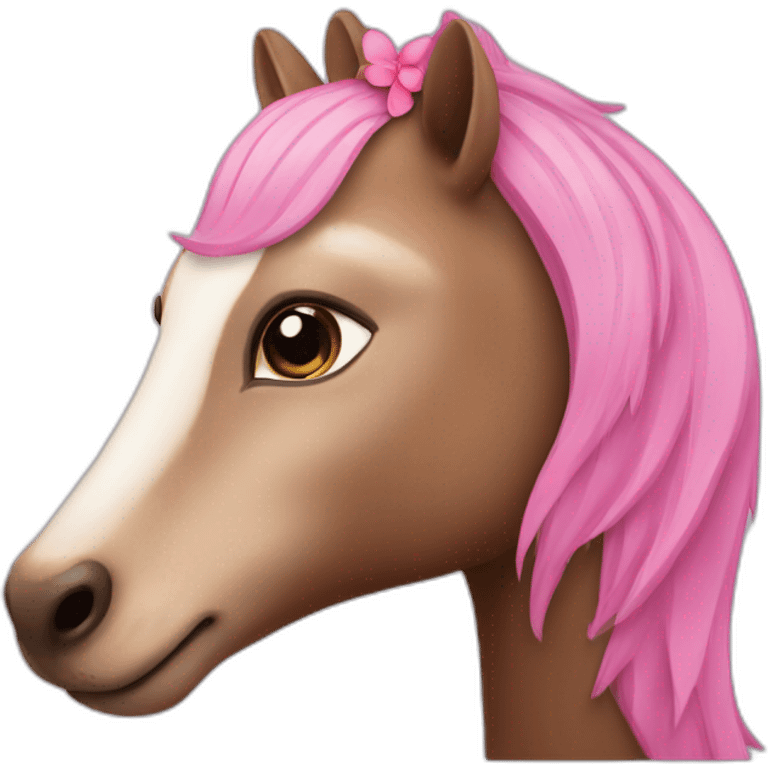 Cheval avec une loutre rose emoji