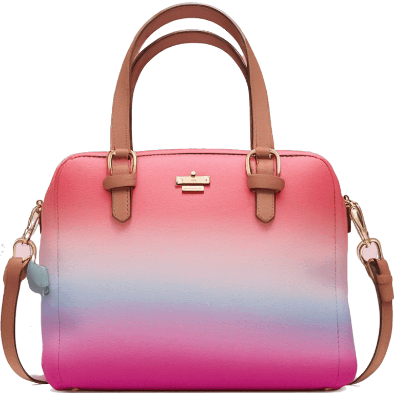 Realistic isolated cotton candy ombre kate spade satchel purse.  emoji