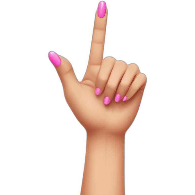 middle finger with pink manicure emoji