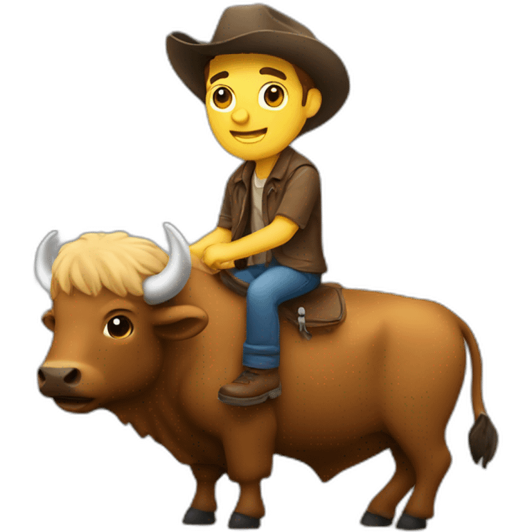 Guy on a buffalo emoji