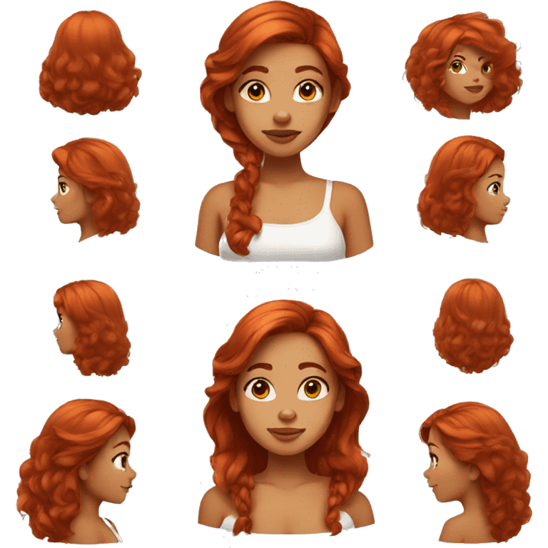 Red hair girl with medium skin tone and a beauty mark on her nose  emoji