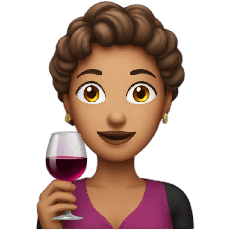 Woman and bottle of wine emoji