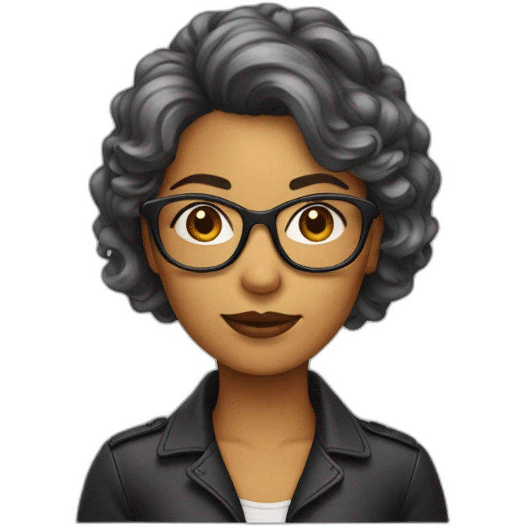 Femme-cheveux-rasé-lunettes emoji