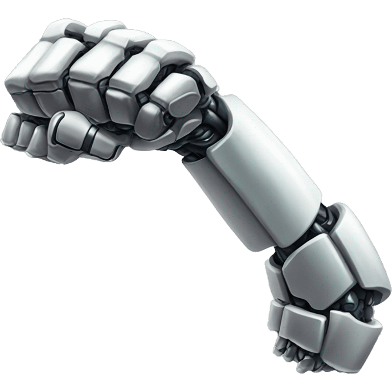 Cyborg arm with shock flexing bicep emoji