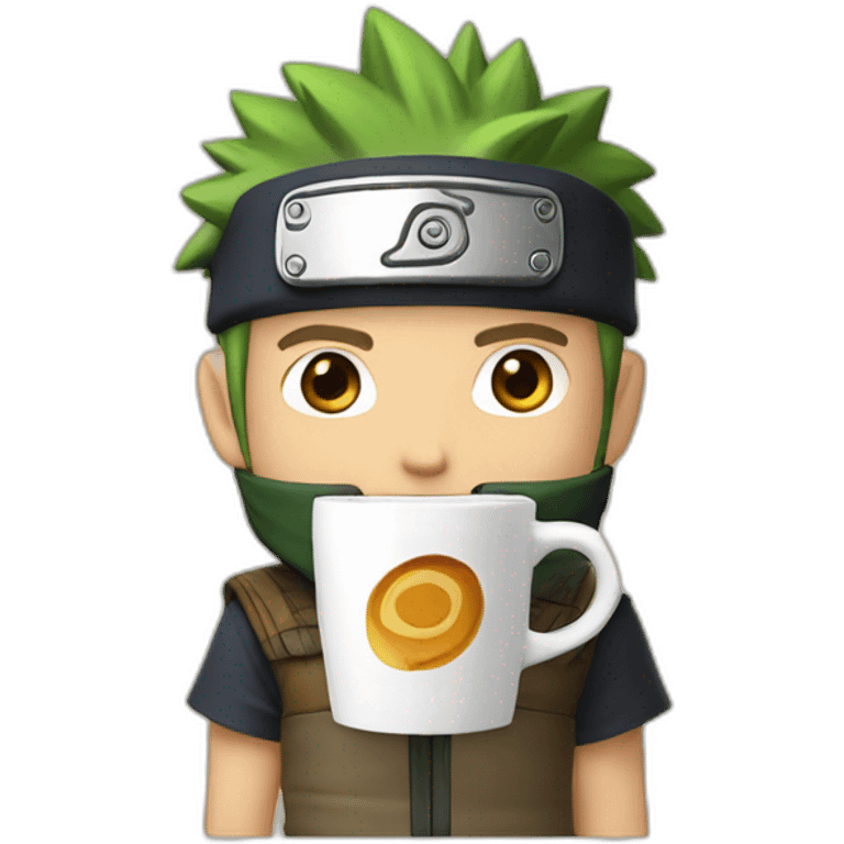 Naruto bois un café emoji