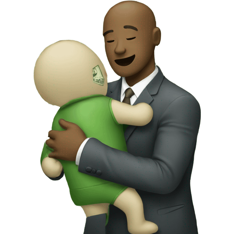 Man hugging money emoji