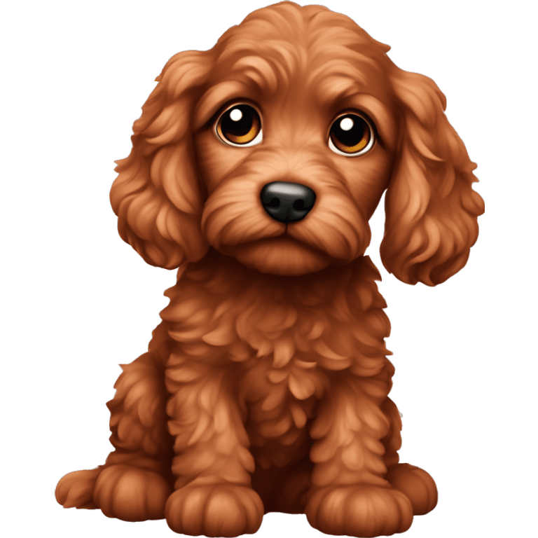 red cockapoo puppy emoji