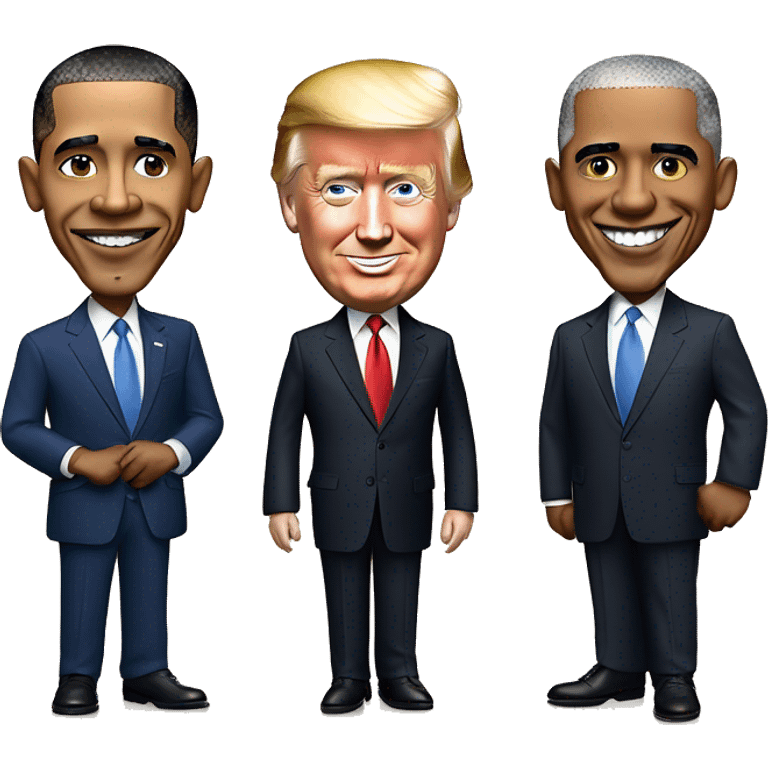 Barack Obama with Joe Biden and Donald Trump emoji