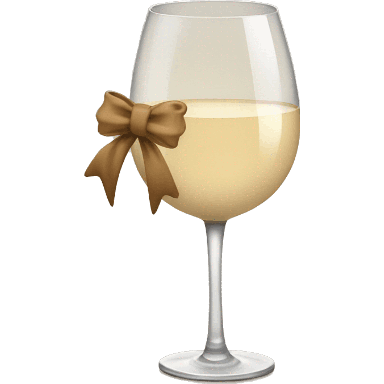 Beige asthetic wine Glas with a bow  emoji