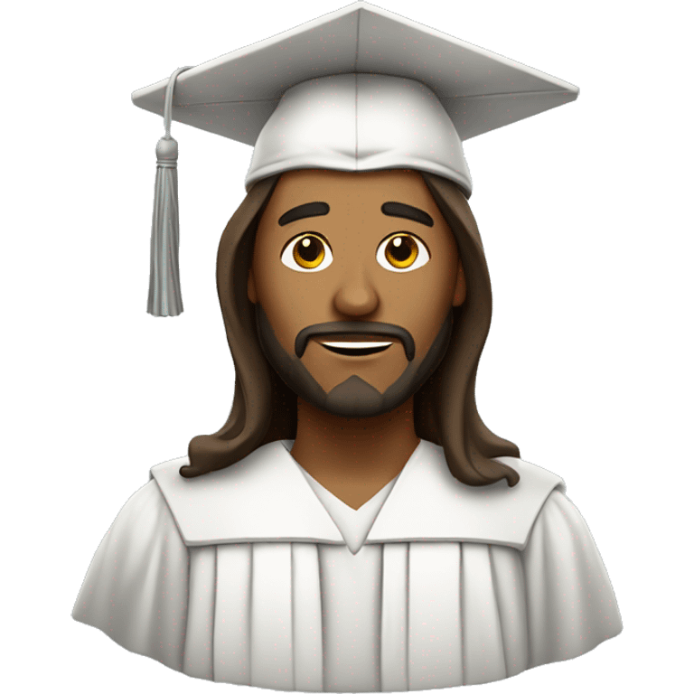 jesus with graduation hat emoji