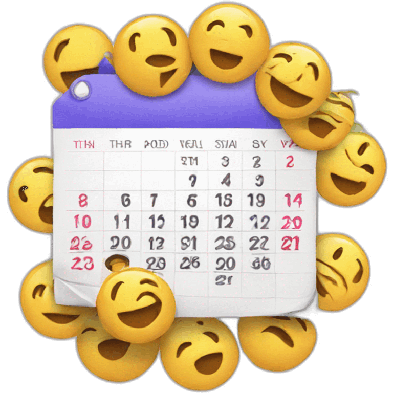 CALENDER WITH 12 emoji