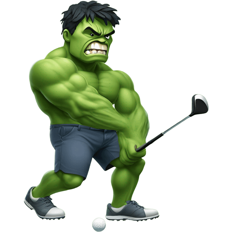 Hulk playing golf emoji