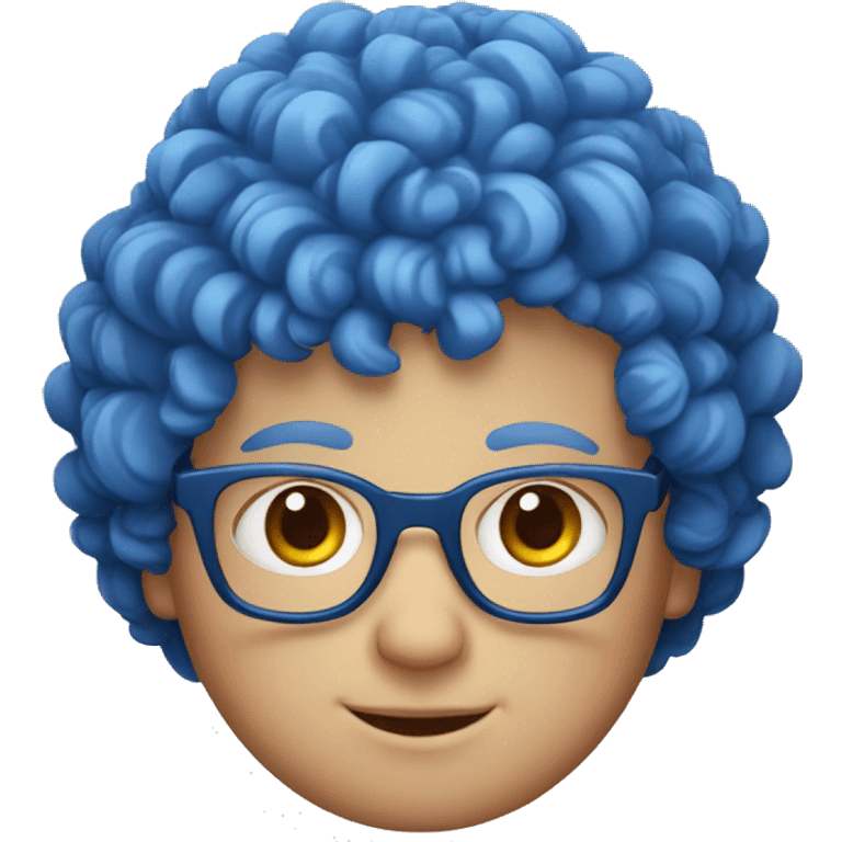 A small fat white boy with curly red hair and blue glasses emoji