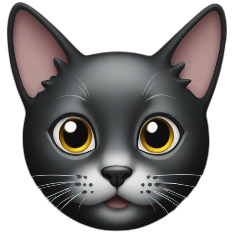 Black cat with white spot emoji