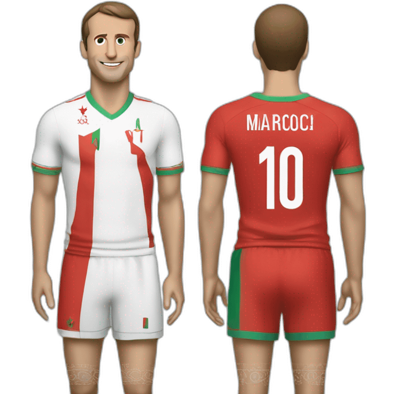 Macron qui porte le maillot du maroc emoji