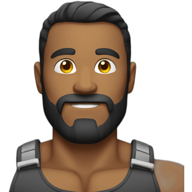 muscular man with beard emoji