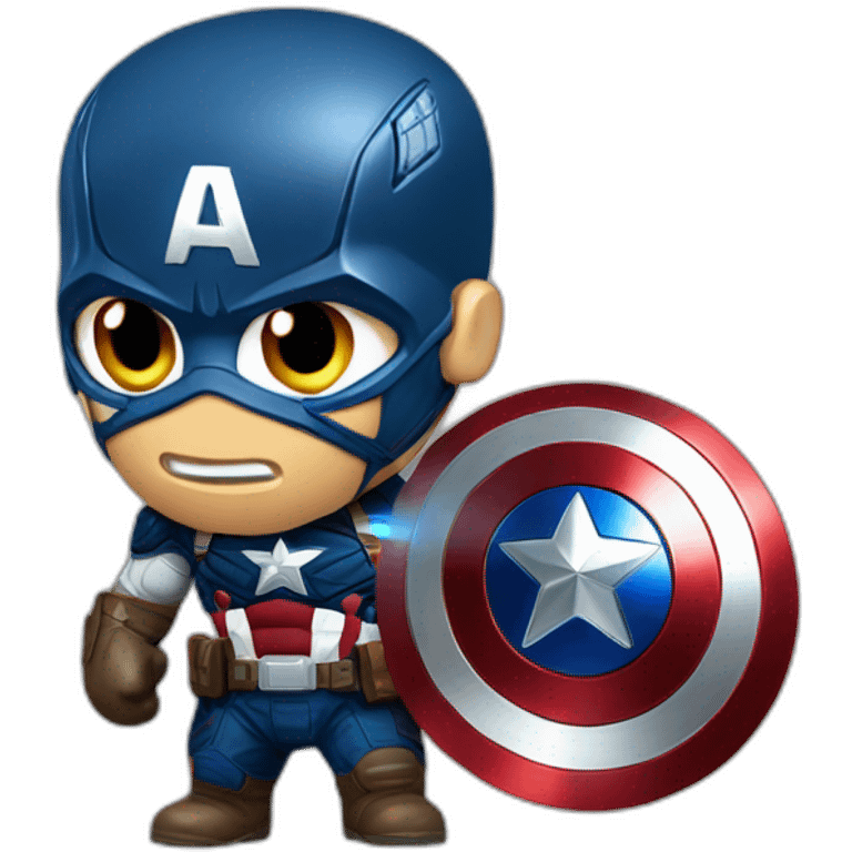 Captain America with mask playing video game emoji