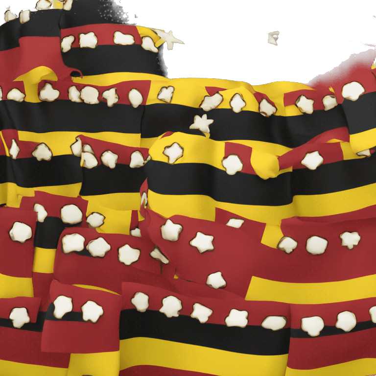 Flag with red lower half and black upper half, yellow circle in the middle  emoji