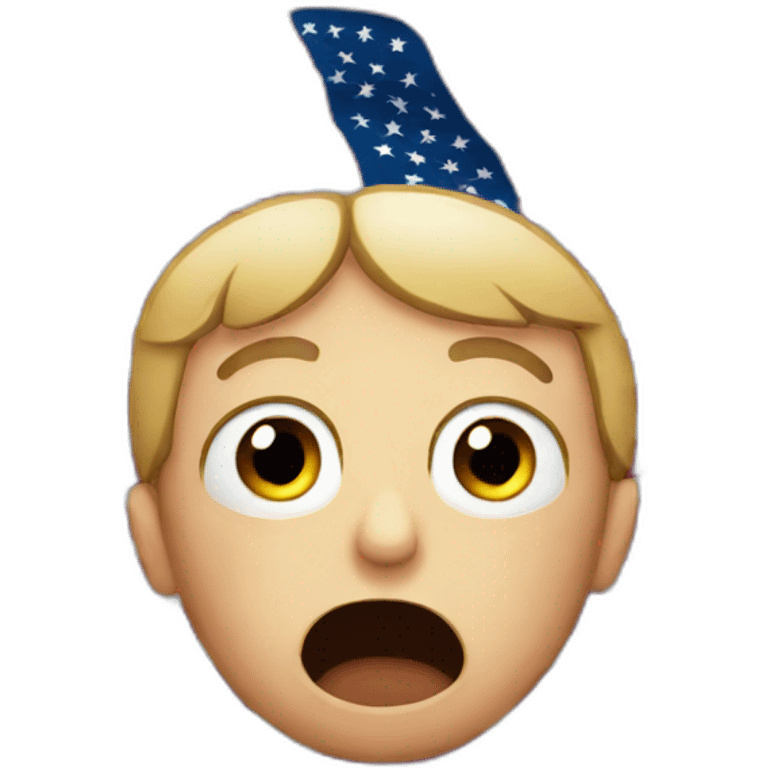 American flag shocked emoji