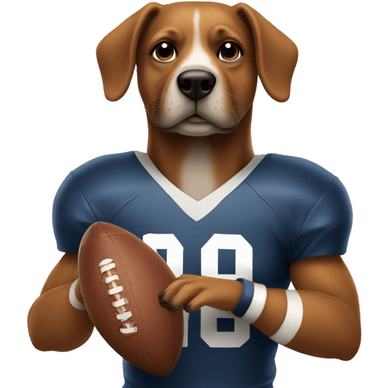 Dog football player emoji