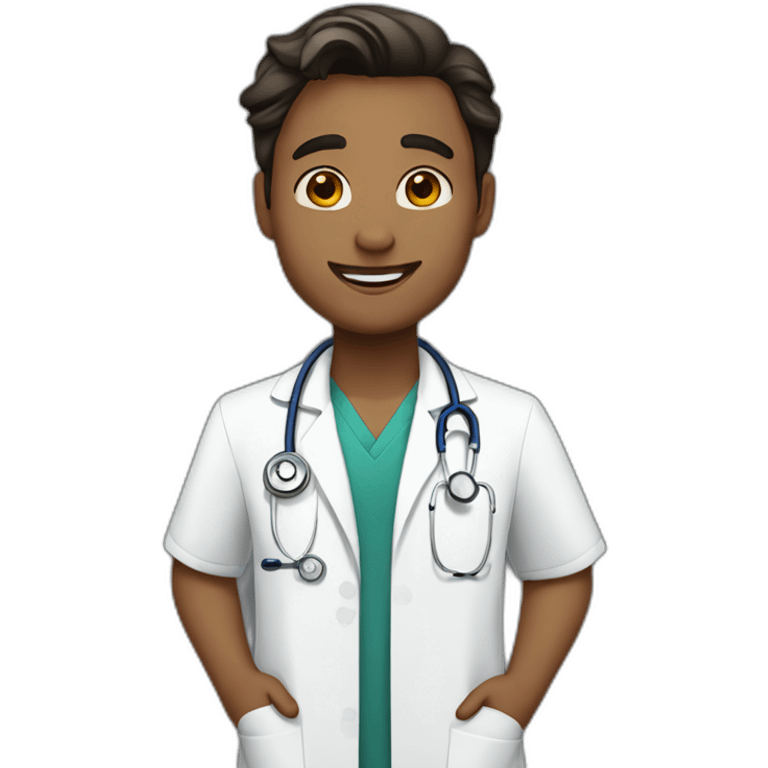 Young white doctors in love emoji