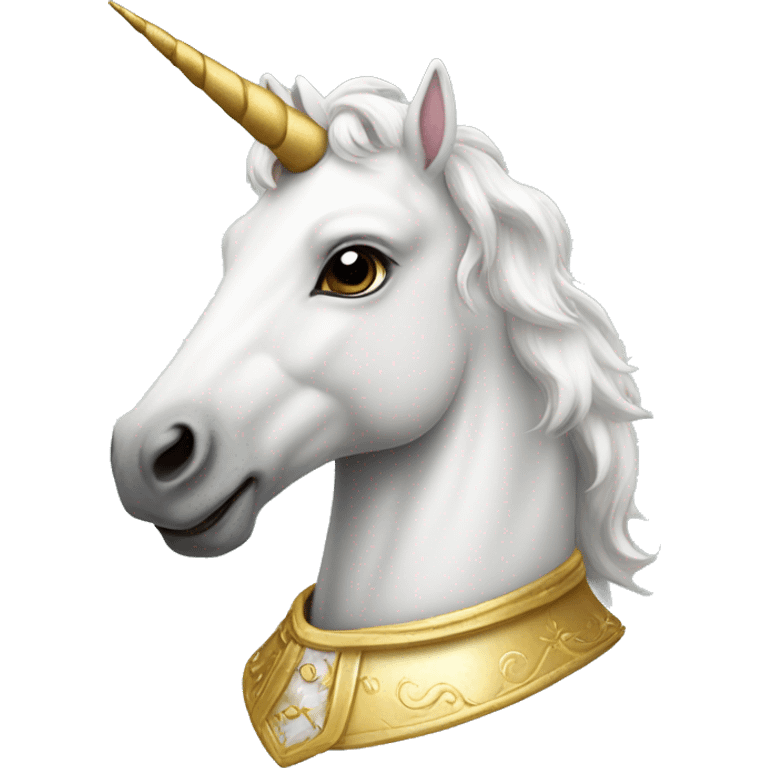 White unicorn with a gilded collar emoji