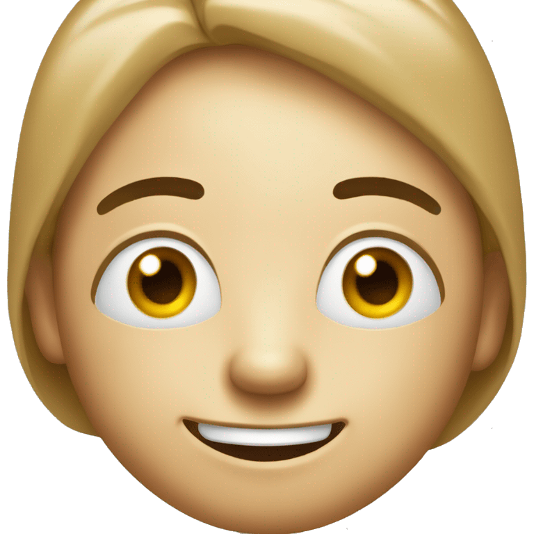 Design a happy emoji with a pair of expressive eyes, a small nose, a wide smile, and raised eyebrows. Ensure the elements are on a transparent background and there is no full face. emoji