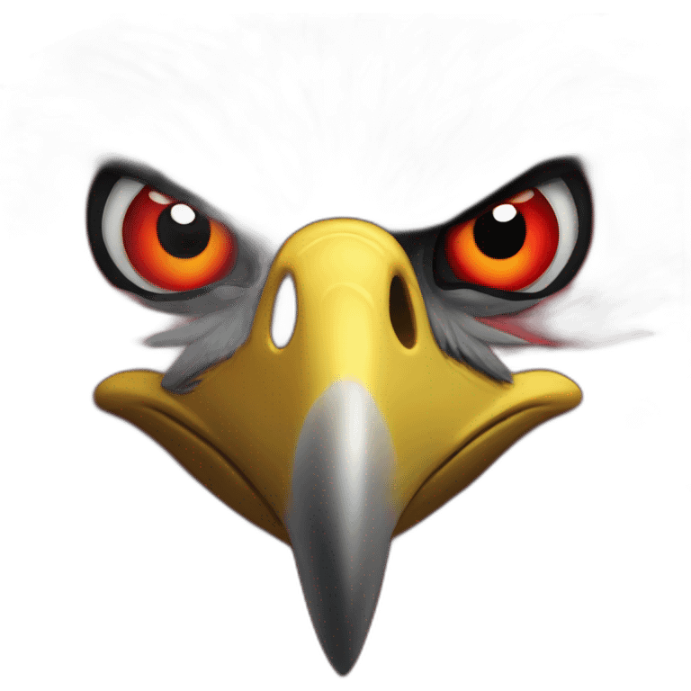 evil looking red eagle emoji