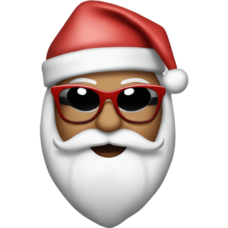 Mariah Carey dressed as Santa singing with black glasses  emoji