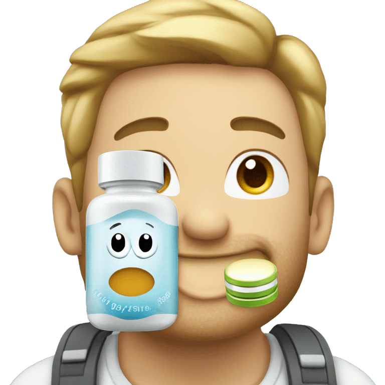 :3 happy carrying omega 3 capsules emoji