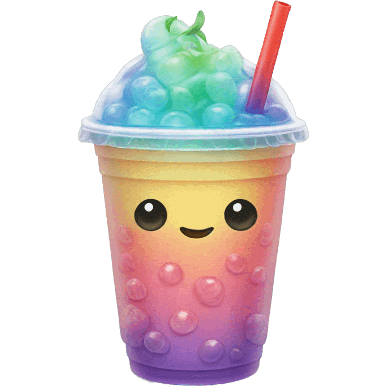 rainbow bubble tea emoji