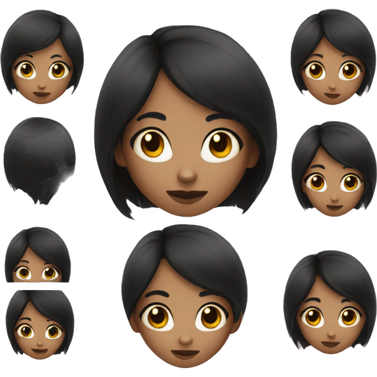 Girl with nose ring and black hair emoji