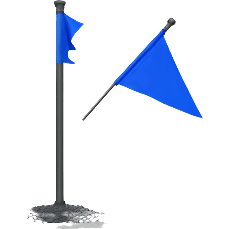 blue triangular flag post to the ground emoji